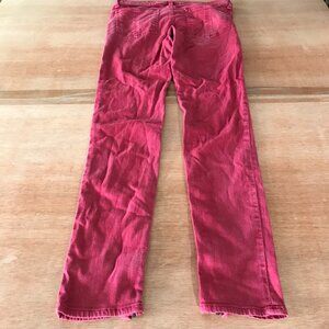Rag & Bone Skinny Zipper Jean Women 28 Red Mid Rise Ankle Zip Stretch Preppy